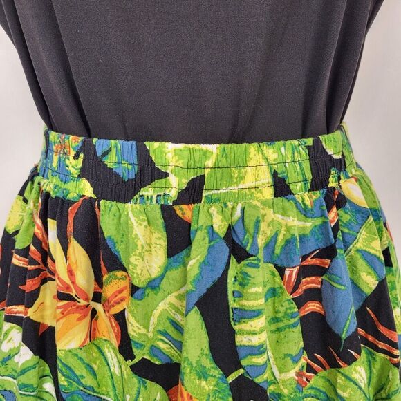 Rachel Roy X-Small Multi-Color Floral Mini Skirt Elastic Waist 2 Tier Peplum - Picture 7 of 12